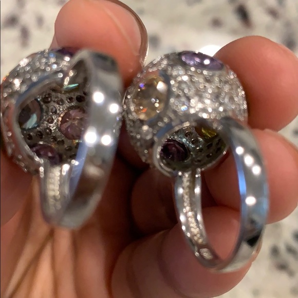 Silver Ball Stone Rings - Picture 15 of 16